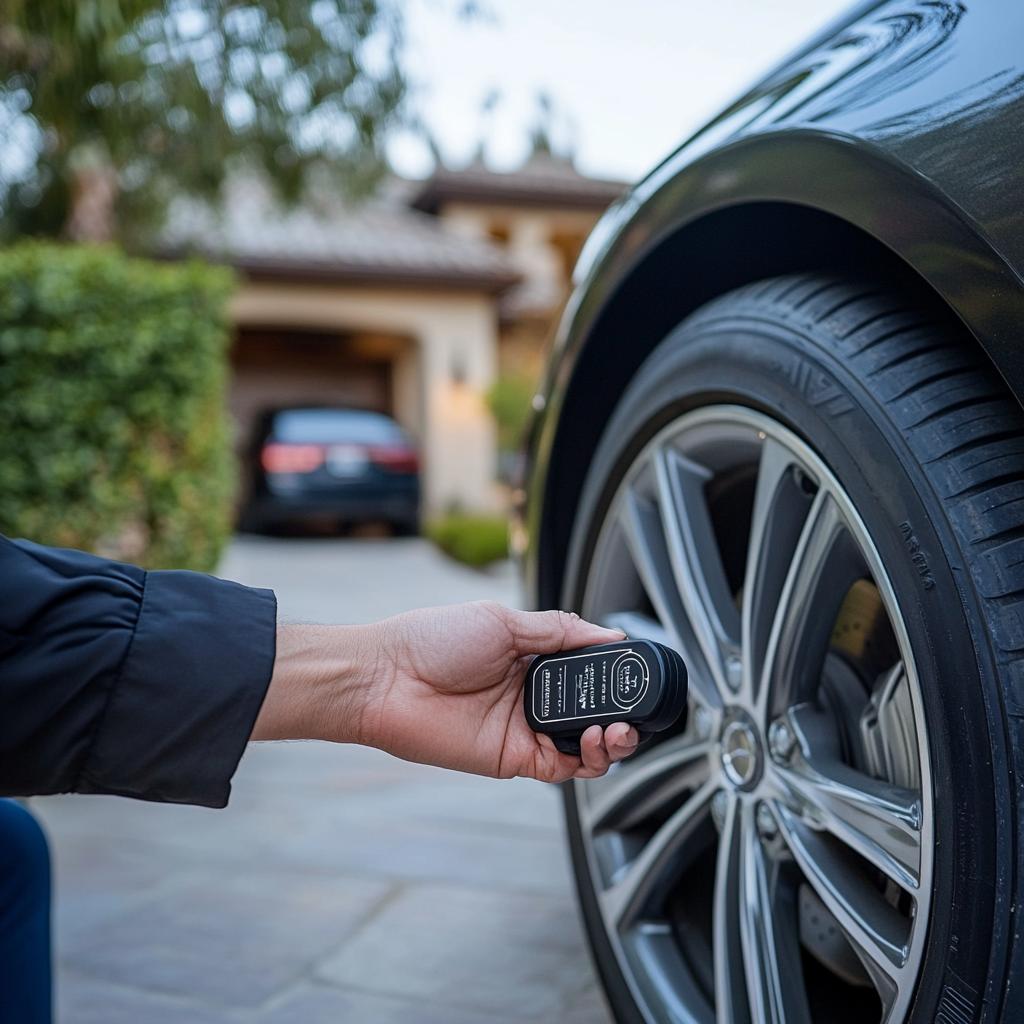 Checking tire pressure at home