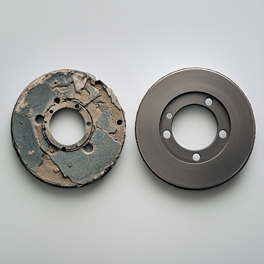 Old and new brake rotors