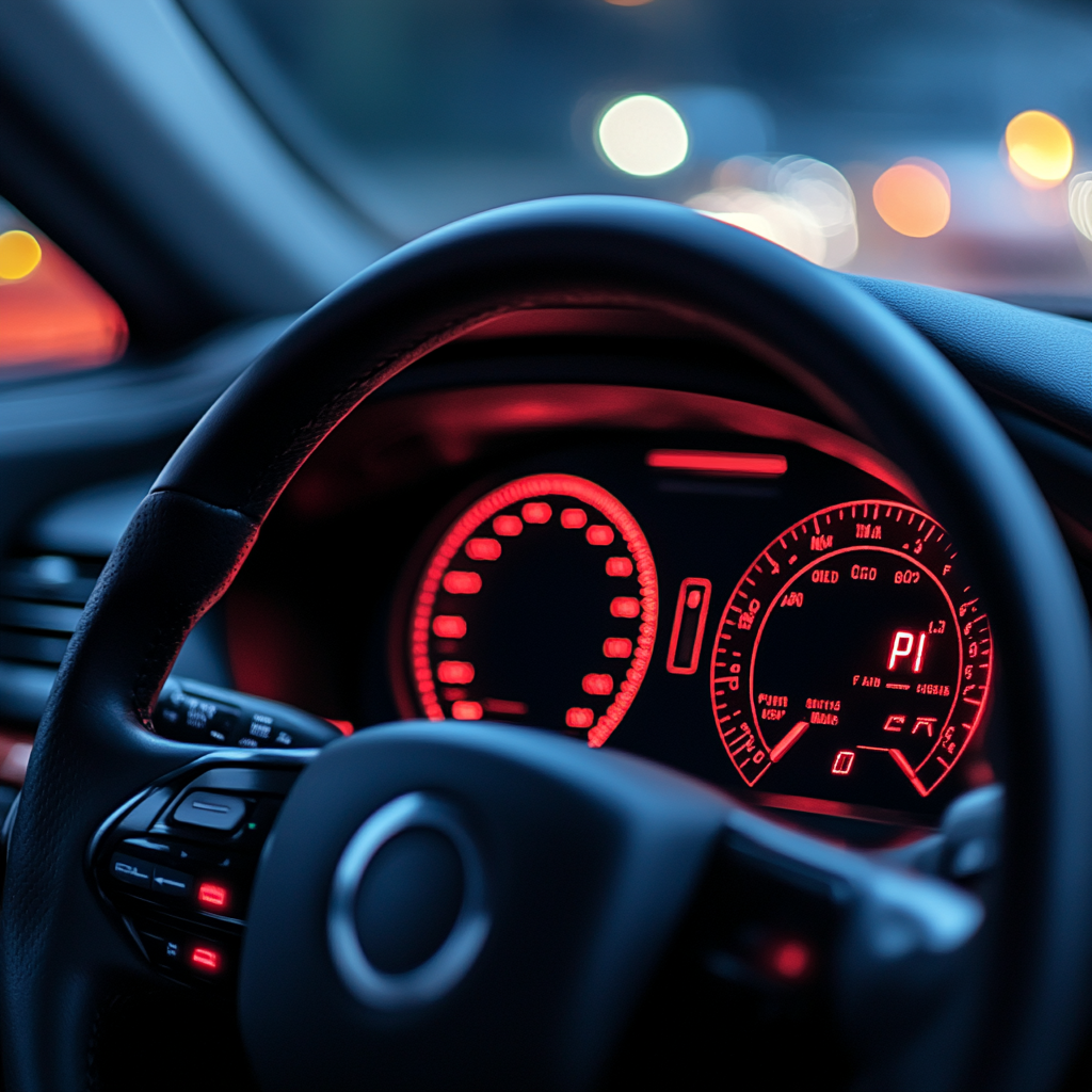 Illuminated car dashboard display