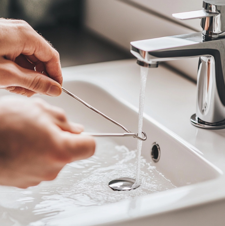 Hot water poured into sink