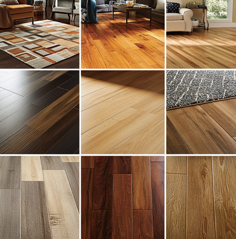 Various hardwood flooring styles"