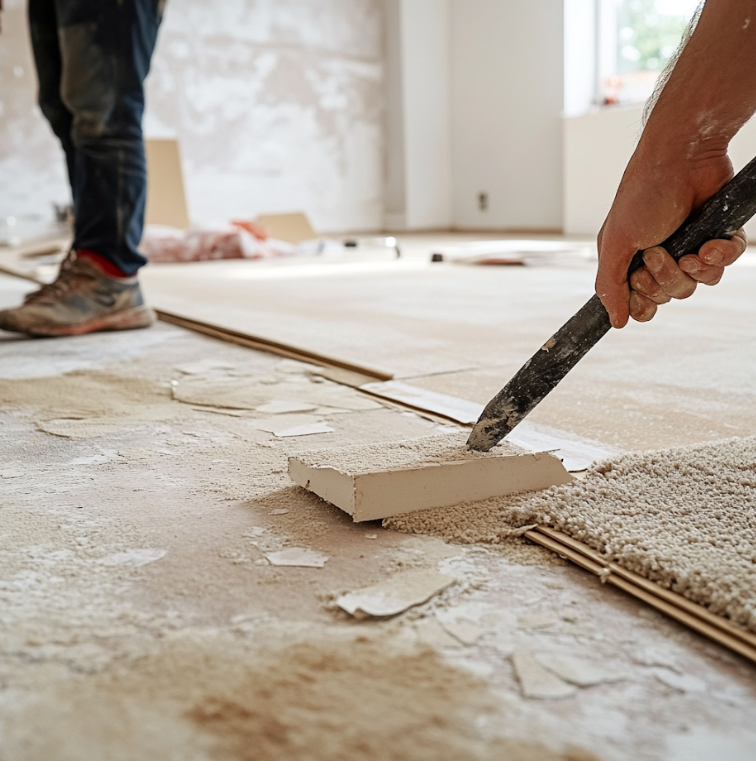 "Flooring renovation in progress"