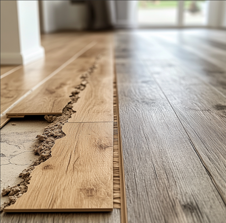 Damaged laminate flooring repair