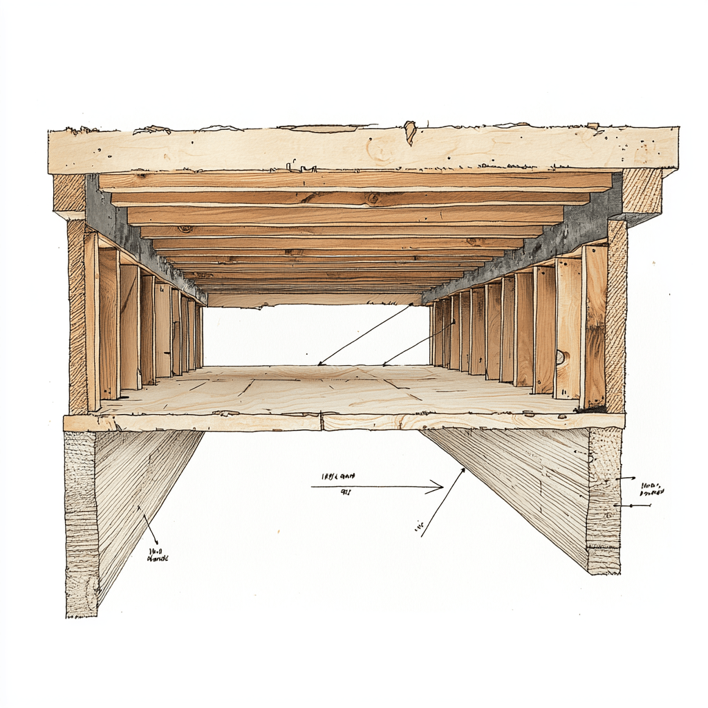 Wooden floor frame diagram