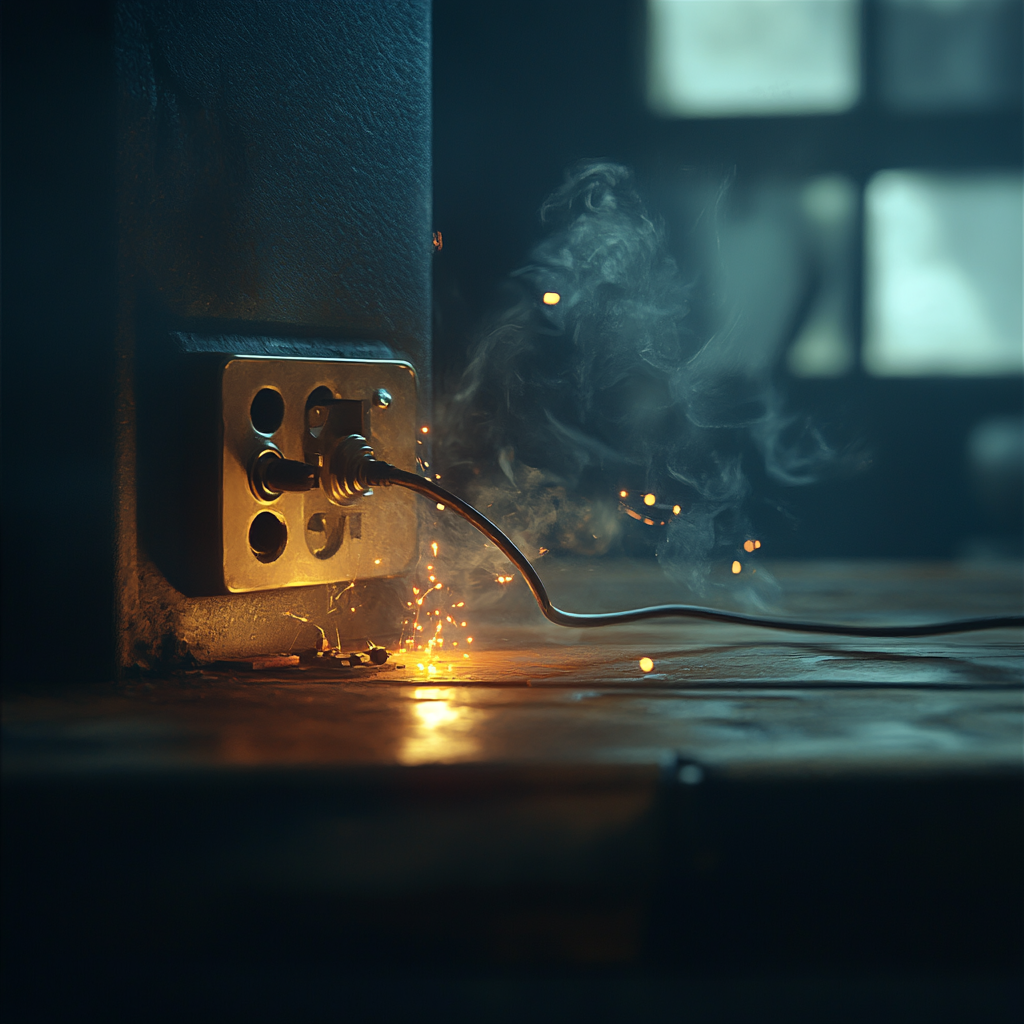 Sparking outlet with smoke