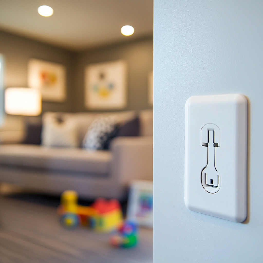 Childproof outlet in room