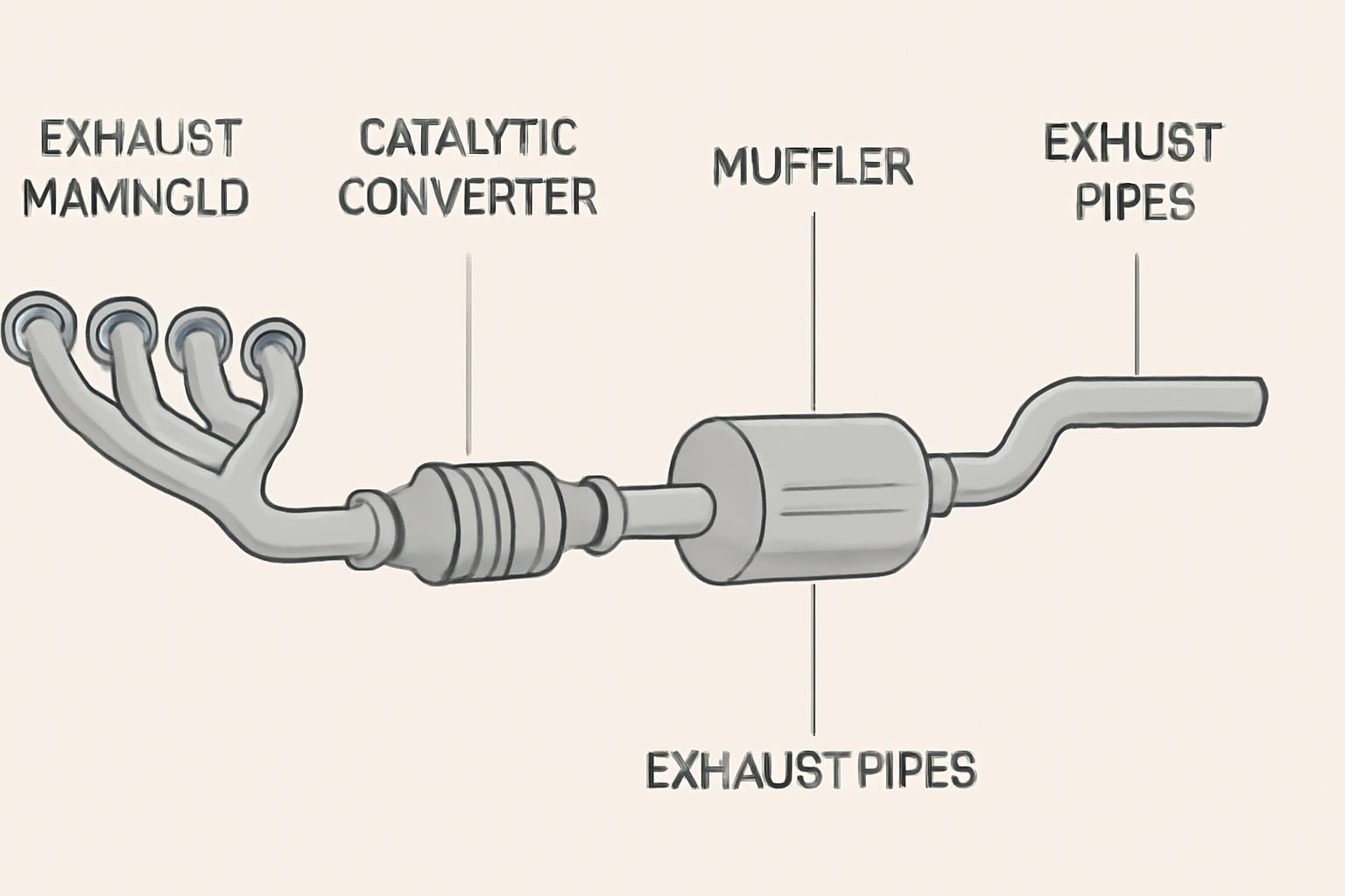 Car exhaust system diagram 