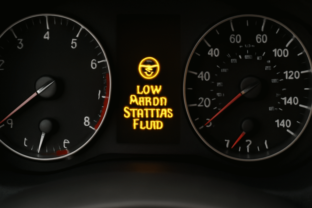 Car dashboard low fluid 