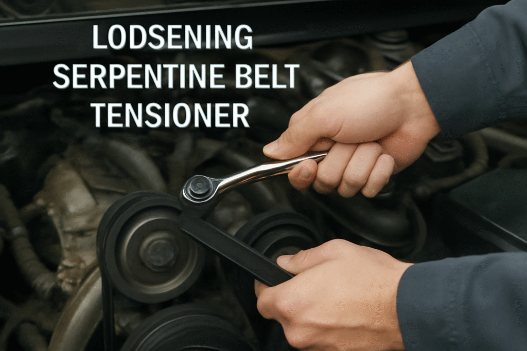 Loosening serpentine belt tensioner