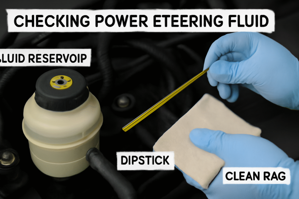 Checking power steering fluid 