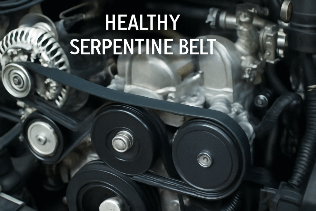 Healthy serpentine belt engine
