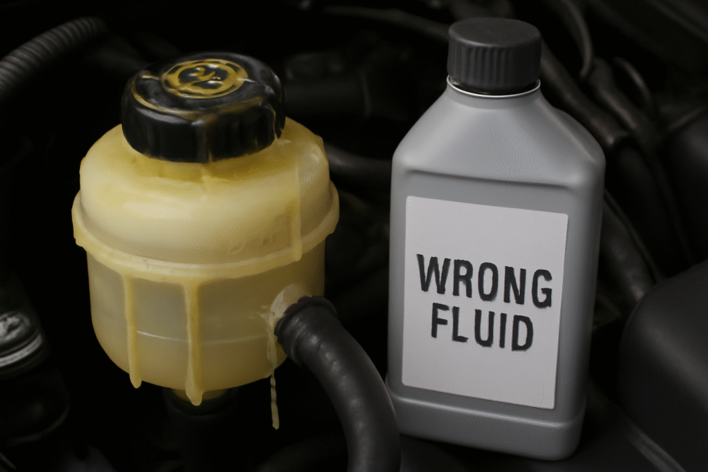 Wrong power steering fluid 