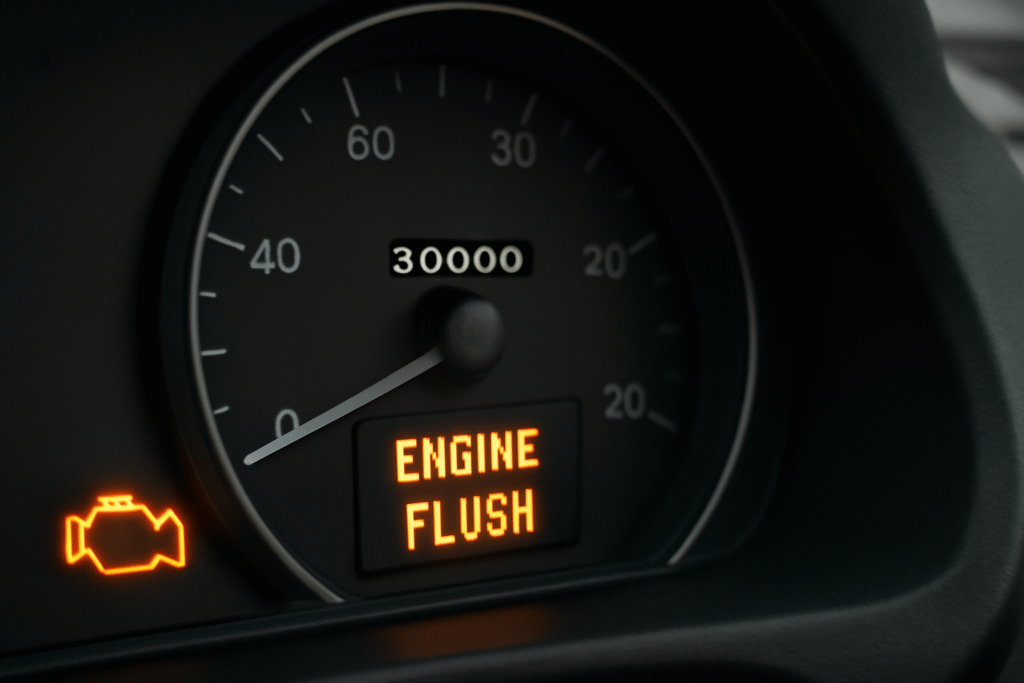 Car dashboard engine flush