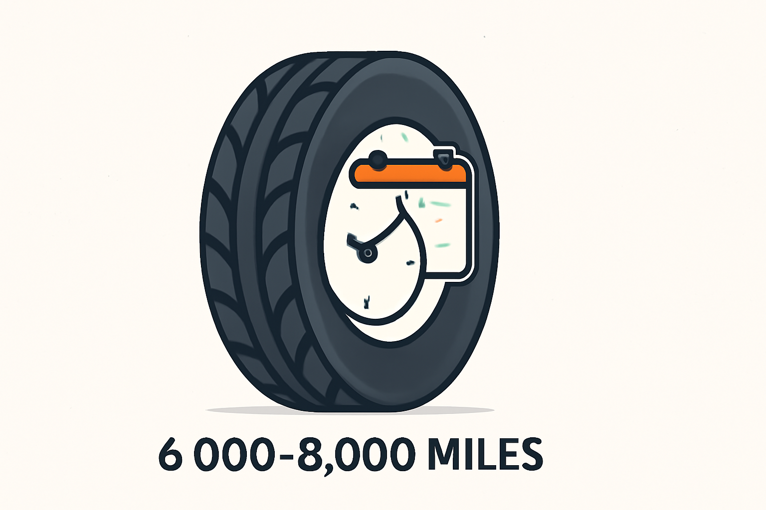 Tire rotation every 6000-8000 miles