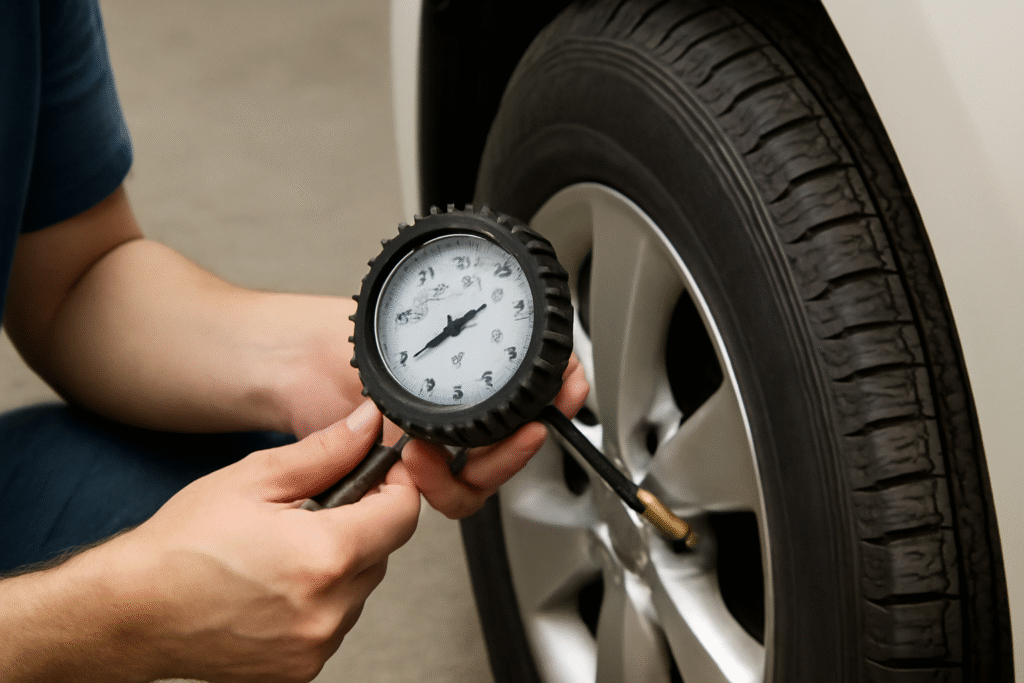 Tire pressure gauge check