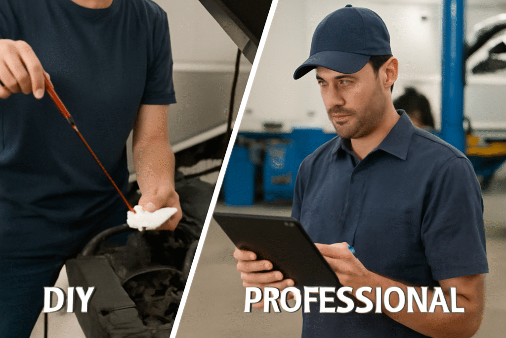 DIY vs professional car maintenance