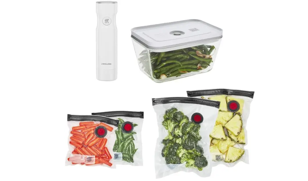  ZWILLING Fresh & Save Vacuum Sealer Machine Starter Set with Airtight Food Storage Container Glass, Sous Vide Bags, Meal Prep