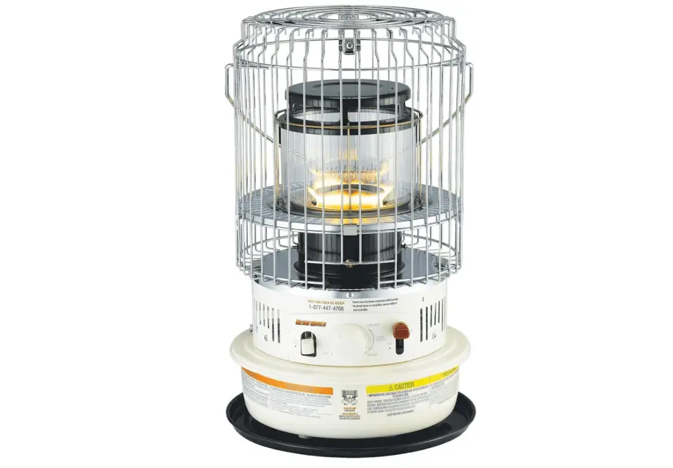  Kero World Kerosene Convection Wick Heater with Radiant and Convective Heat, Lightweight Portable Compact Design, and Sure Seat Chimney System, White.