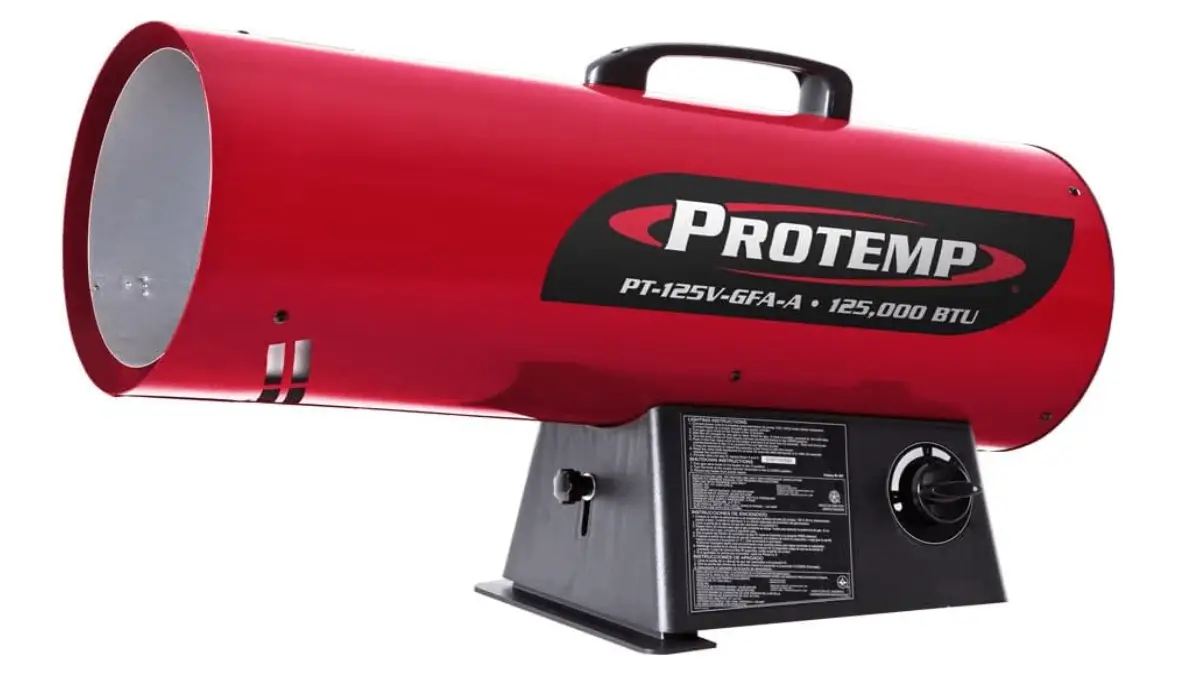  ProTemp 125,000 BTU LP Propane Heater | For Warehouses, Garages, Barns and Workshops up to 3125 Sq feet (PT-125V-GFA-A) 
