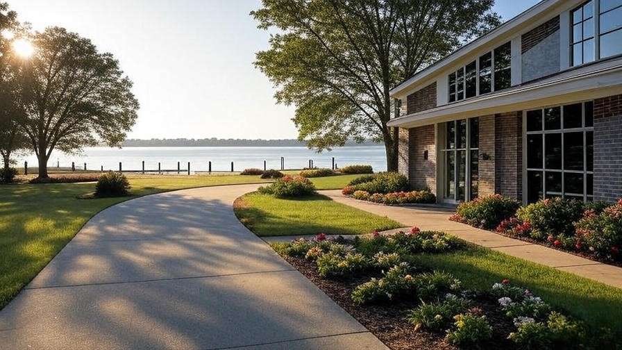 Peaceful exterior of Paul Funeral Home Washington NC by the Pamlico River, symbolizing compassionate memorial services.