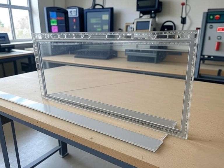 Cross-section of precut window tint layers with thermal imaging equipment.
