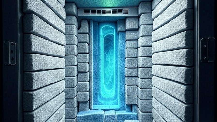 Visualization of passive cooling and insulation strategies for maintaining optimal temperature in a liquor locker.