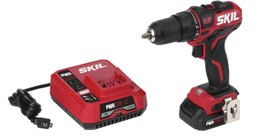  SKIL PWR CORE 12 Brushless 12V 1/2 Inch Cordless Drill Driver Includes 2.0Ah Lithium Battery and PWR JUMP Charger - DL529002