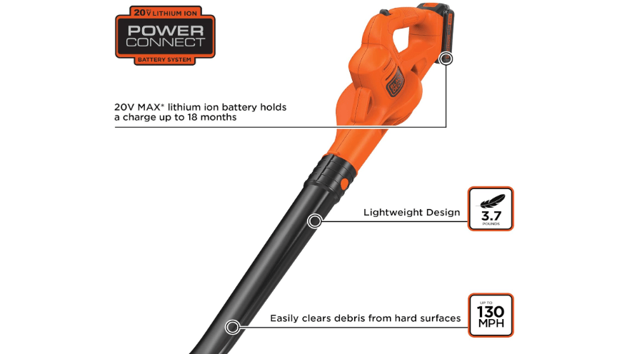  BLACK+DECKER 20V MAX Sweeper with Extra 4-Ah Lithium Ion Battery Pack (LSW221 & LB2X4020)