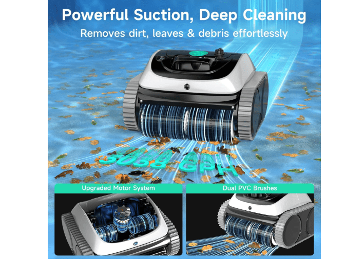  (2025 Upgrade) WYBOT C1 Robotic Pool Vacuum for Inground & Above Ground Pools, 150mins Cordless Pool Cleaner 4-in-1 Wall & Waterline Cleaning Up to