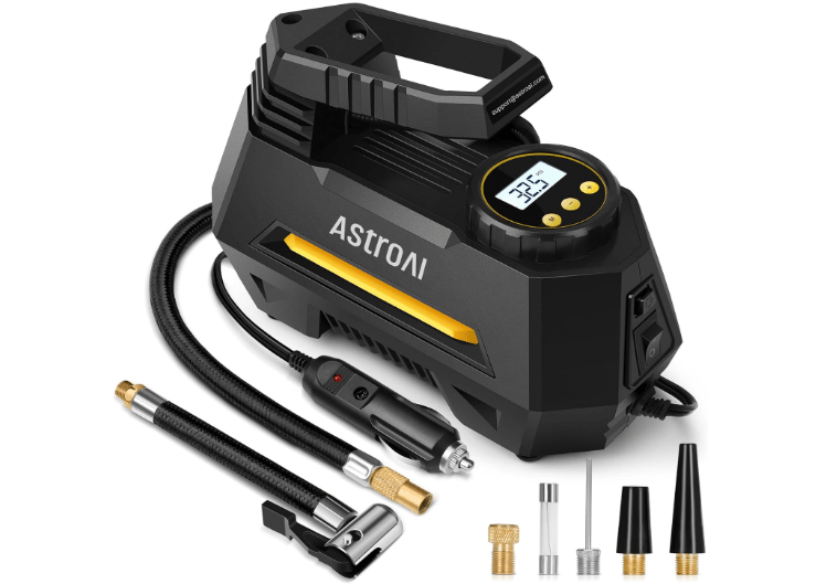 AstroAI Tire Inflator Portable Air Compressor Air Pump for Car Tires-Car Accessories, 9.8Ft Cord-12V DC-Powered Auto Pump with Digital Pressure Gauge