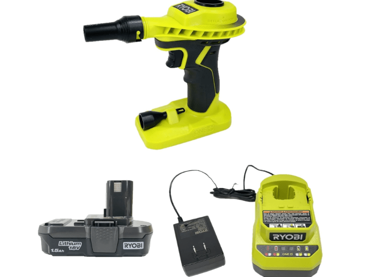  RYOBI 18-Volt ONE+ Lithium-Ion Cordless High Volume Power Inflator P738 Kit with 1.3 Ah Battery and 18-Volt Charger