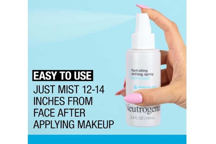 Neutrogena Hydro Boost Hydrating Makeup Setting Spray with Hyaluronic Acid, Longwear Makeup Setting Facial Mist for Smooth, Glowing, Dewy Skin