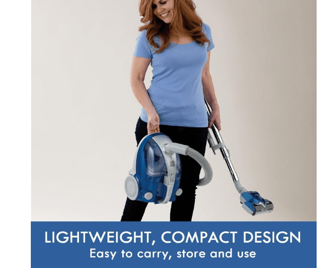 Kenmore Pet-Friendly Lightweight HEPA Canister Vacuum with Variable Modes, Retractable Cord, and Pet Brush - Blue