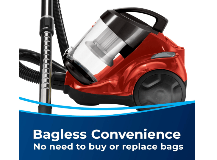 Bissell - Canister Vacuum Cleaner - Zing Bagless - Lightweight Compact - Straight Suction - Hard Floor and Low-Pile Carpet | 21565
