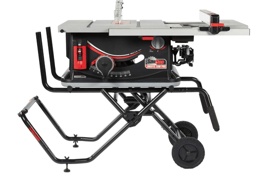  SAWSTOP 10-Inch Jobsite Saw Pro with Mobile Cart Assembly, 1.5-HP, 12A, 120V, 60Hz (JSS-120A60)