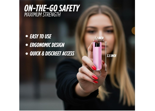  Guard Dog Security Quick Action Pepper Spray Self Defense Keychain, Maximum Strength 1.44 MC, OC Spray, 16-Foot Range, Twist-Lock Safety, Belt Clip for Easy