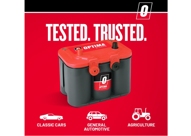 OPTIMA Batteries High Performance 34/78 RedTop Sealed AGM Car, Truck, and SUV Starting Battery, 800 CCA, Dual SAE and GM Terminals, Maintenance Free