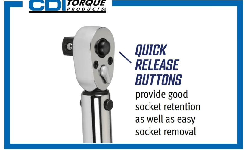  CDI 1/2 Inch Drive Adjustable Click Torque Wrench, Range 30-250 Ft Lbs / 47-332 Nm (2503MFRMH)