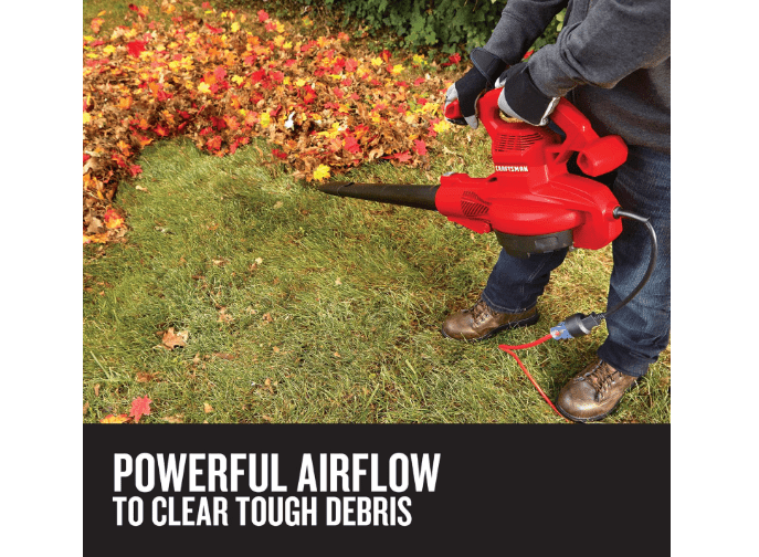  CRAFTSMAN 3-in-1 Leaf Blower, Leaf Vacuum and Mulcher, Up to 230 MPH, 12 Amp, Corded Electric (CMEBL700) 