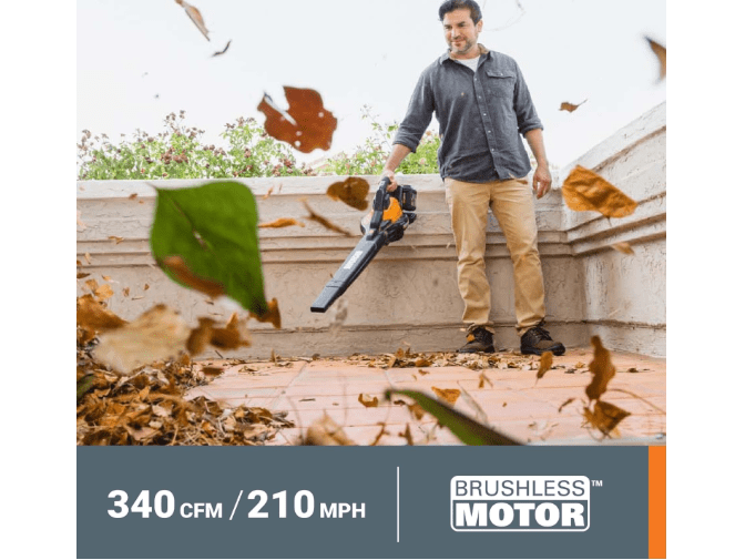  WORX WG583 40V Cordless Leaf Blower, 3 in 1 Blowers for Lawn Care with Vacuum & Mulcher, Electric Blower with Brushless Motor & 2 Speed Control, 2