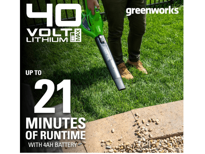  Greenworks 40V (185 MPH / 340 CFM) Cordless Brushless Leaf Blower/Vacuum with Bag, Battery-Powered, Ergonomic Design for Efficient Leaf & Grass Clipping...