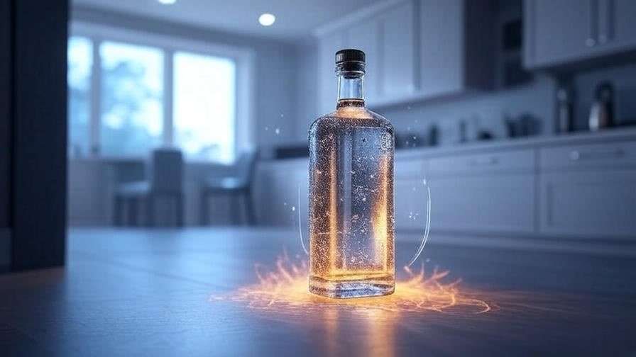 Illustration of environmental factors affecting liquor quality in home storage, including temperature, humidity, UV light, and vibration.