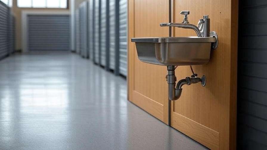 Strategically placed mop sink in an optimized industrial facility layout.