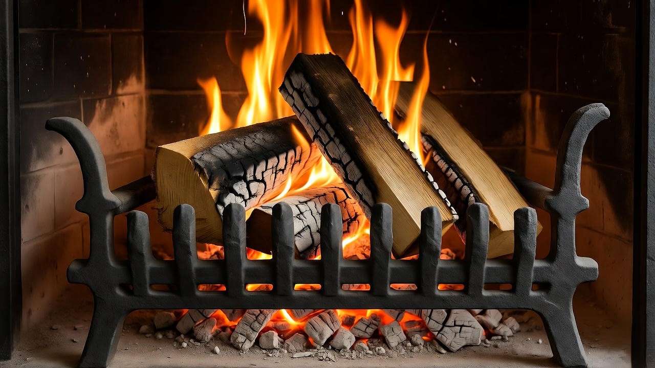 Fireplace grate inspection showing wear and replacement for better heat output.