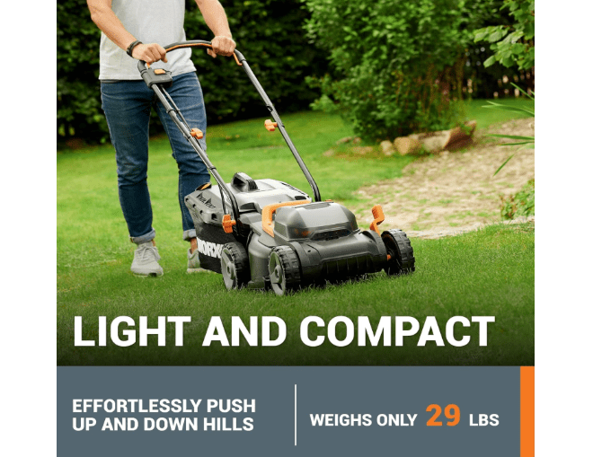 
WORX 40V 14" Cordless Lawn Mower for Small Yards, 2-in-1 Electric Mower Cuts Quietly, Compact & Lightweight Push Lawn Mower with 6-Position Height...
