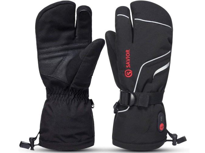  Savior Heated Mittens for Men Women, Heated Gloves Unisex Rechargeable Battery Powered Electric Heated Ski Gloves, Winter Gloves for Arthritis Skiing Hiking...