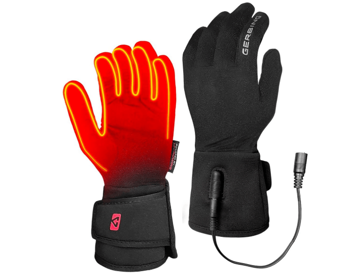  Gerbing 12V Heated Motorcycle Glove Liners, Hand Warmer Gloves for Winer Cold Weather Riding - Up to 135° F Heat