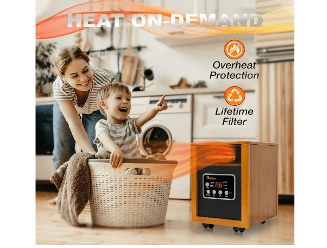  Dr Infrared Heater Portable Space Heater, Original, 1500-Watt, Cherry (Pack of 1)