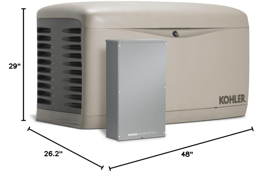  Kohler 20RESCL-200SELS 20, 000W Air-Cooled Standby Generator with 200 Amp Whole-House, Service Entrance Rated, Load Shedding Automatic Transfer Switch