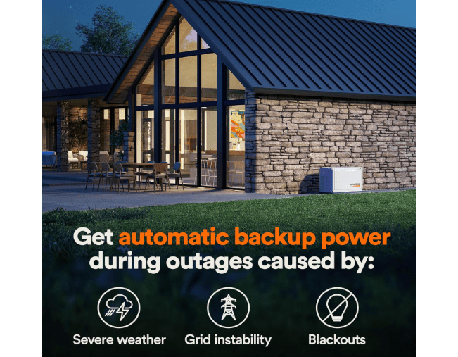  Generac Guardian 24kW Home Standby Generator with 200 Amp Transfer Switch - Automatic Whole House Backup Power for Storms, Emergencies, and Outages, WiFi...